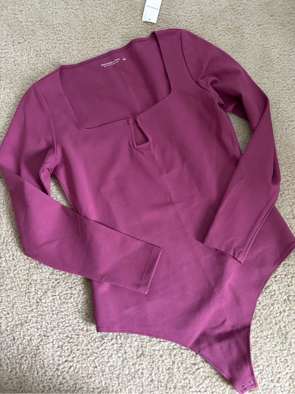 Abercrombie & Fitch Long-Sleeve Square Neck Bodysuit. Soft A&F collection.